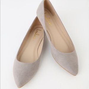 Lulus Holly Grey Suede Flats